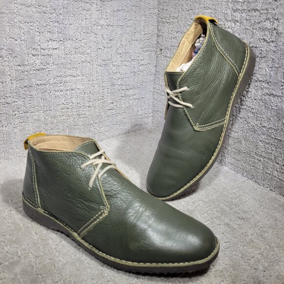 Geox Zal Men's Size EU 44 US 11 Olive Green Leather Lace up Ankle Boots - Picture 8 of 11